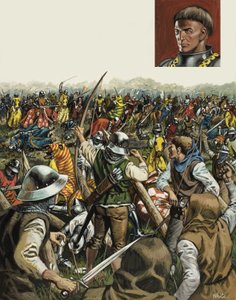 アジャンクールの戦い、1415年10月25日（紙にグワッシュ）