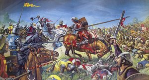 バノックバーンの戦い（カラーリトグラフ） 作： マイク (20 世紀) ホワイト