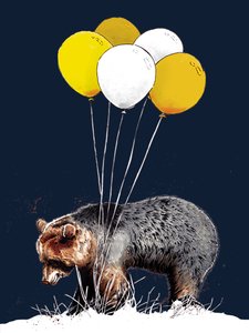 2020 年のミッドナイト ブルーのバースデー ベア 作： Mike Davis
