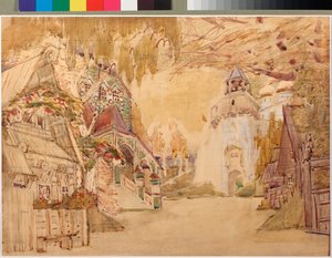 ニコラス・リムスキー・コルサコフ (リムスキー＝コルサコフ) (1844-1908) による「皇帝の花嫁」の準備セット - ミハイル・アレクサンドロヴィッチ・ヴルベルの作品 (ヴルベル)