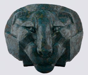 ライオンの頭、1891年（艶をかけられたマジョリカ） 作： Mikhail Aleksandrovich Vrubel