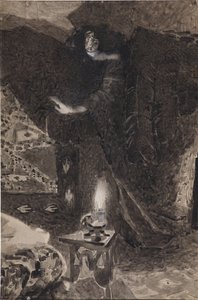 詩のイラストミハイル・レールモントフ、1890年から1900年までの悪魔 作： Mikhail Aleksandrovich Vrubel