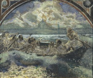 イエスは水の上を歩きます、1890 作： Mikhail Aleksandrovich Vrubel