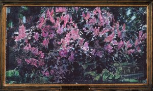 ライラック (ライラック) - ミハイル アレクサンドロヴィッチ ヴルベル (ヴルベル) (1856-1910) 作、木に油彩、ロシア美術 19 ～ 20 世紀、モダニズム - 国立トレチャコフ美術館、モスクワ 作： Mikhail Aleksandrovich Vrubel