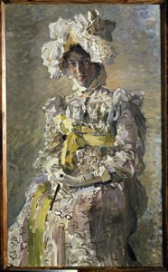 帝国ドレスのナデズダザベラヴルーベルの肖像画。 （アーティストの妻）。 Mikhail Alexandrovich Vroubel（Vrubel）（1856-1910）による絵画、キャンバス上のオイル 作： Mikhail Aleksandrovich Vrubel