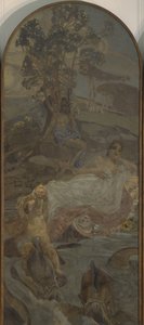 ヴィーナス、アモール、パリの三連祭壇画パリ中心部、1893年 作： Mikhail Aleksandrovich Vrubel