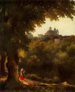 1830年代、1965年、ローマ近郊のArricioの眺め。 作： Mikhail Ivanovich Lebedev