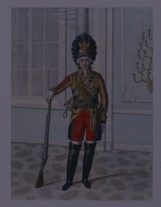 1764-1796年、1840年代初頭にライフガード騎兵連隊の将校 作： Mikhail Ivanovich Terebenev