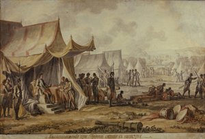 プルース川でのピーター1世、1804年 作： Mikhail Matveevich Ivanov