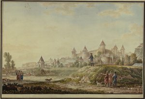 ベンダーの要塞の眺め、1790 作： Mikhail Matveevich Ivanov