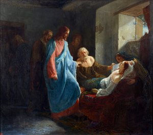 ヤイロの娘の復活ミハイル・ミハイロヴィッチ・ゼレンスキー（1843年～1882年以降） 作： Mikhail Mikhailovich Zelensky