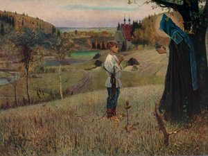 「子供バーソロミューの夢」、1889-1890、1965。 作： Mikhail Nesterov
