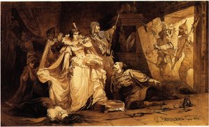マリーナ・ムニシェクの逮捕、1860年 作： Mikhail Osipovitsch Mikeshin