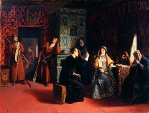 1883年、逮捕された父親とマリーナムニシェク。 作： Mikhail Petrovich Klodt