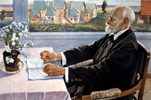 サンクトペテルブルク近郊のイヴァン・パブロフの自宅にて 作： Mikhail Vasilievich Nesterov
