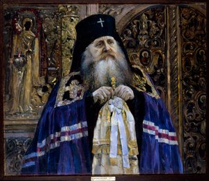キエフとガリシアのメトロポリタン、アントニーの肖像 (1863-1936) 作： Mikhail Vasilievich Nesterov