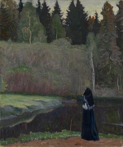 ナイチンゲールは歌う、1918 作： Mikhail Vasilievich Nesterov