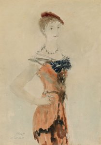赤いベレー帽の女性、1935 作： Mikhail Xenofontovich Sokolov