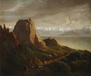 ラクダのいる白人の風景、1837-1838 作： Mikhail Yuryevich Lermontov