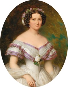 伯爵夫人マリア・ガブリエラ・ヨゼファ・アンナ・サーパリー（1834-1912）の肖像（旧姓アツェル・ド・ボロスジェノ、1857年）。 作： Miklós Barabás