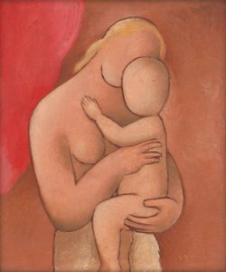 母と赤ちゃん、1934年頃（合板に油彩） 作： Mikulas Galanda