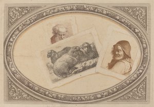 だまし絵: 男性と羊の版画、オリジナルの銅版画を使用 作： Milanese 18th Century and Francesco Londonio