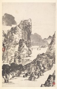 Mi Fu後の風景、1788年。 作： Min Zhen