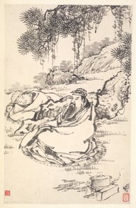 Lu Tong and Servant、1788。 作： Min Zhen