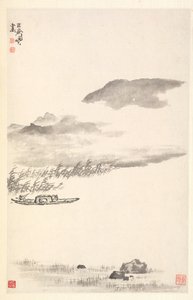 川の風景、1788。 作： Min Zhen