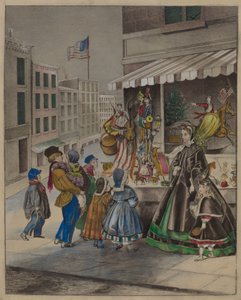 カラーリトグラフ：大晦日、c。 1936年。 作： Mina Lowry