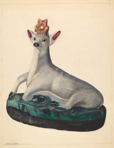 鹿の置物、c。 1936年。 作： Mina Lowry