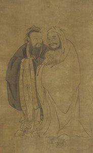 孔子と仏陀が気功をあやしている