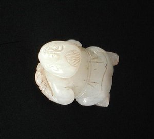 少年の像 明時代（1368-1644）（翡翠） 作： Ming Dynasty Chinese School