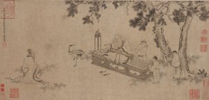 道徳経を届ける老子（紙にインク）
