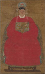 マダム・ハン・ニーファン（掛軸、絹本、墨、彩色） 作： Ming Dynasty Chinese School