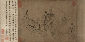 羅川のニンフ（紙にインク） 作： Ming Dynasty Chinese School