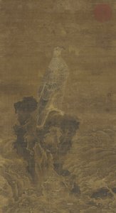 波の中の岩の上のペレグリン、1500年頃