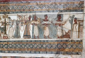 詳細、アヤトリアダの石棺のフレスコ画 作： Minoan