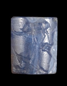 円筒印章、ミノア中期III期～ミノア後期I期 c.1800～c.1450 BC（ブルー・カルセドニー