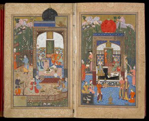 Lawa&39;ih（Effulgences of Light）多分ヘラート、イラン、サファヴィー朝時代、c.1521-25（不透明な水彩、インク、紙の上の金） 作： Mir Ali Al Husayni