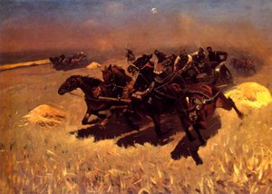ロシアの馬車レース 作： Mitrofan Borisovic Grekov