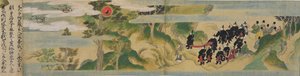 室町時代の月報寺の創建の歴史、1495年頃（インク、紙の上の色と金） 作： Mitsuyoshi Tosa