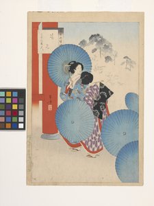 花見文政の淑女（錦絵） 作： Mizuno Toshikata