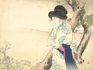 The Mad Woman of Yawata Yawata no kyojo from kuchie frontispiece of a novel, ca. 1905. 作： Mizuno Toshikata