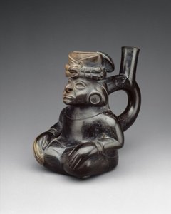 坐像瓶 2～5世紀 陶製 作： Moche Moche