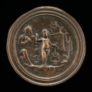 キューピッド像を彫る彫刻家、15 世紀後半から 16 世紀前半。