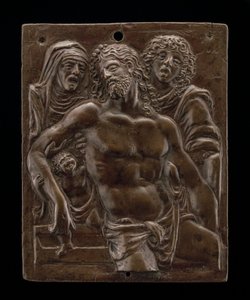 聖母と聖ヨハネに支えられた死んだキリスト、1513年以前。 作： Moderno