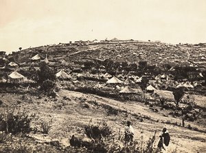 ファシズムの時代に帝国を築く。アビシニアンの地、1936年9月5日（モノクロ写真 作： Modestino Baldinetti