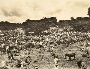 ファシズムの時代に帝国を築く。アビシニアン市場、1936年09月05日（モノクロ写真