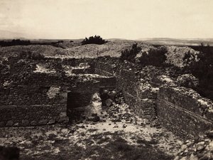 ファシズムの時代に帝国を築くアドゥリスの太陽の神殿のアクスム遺跡、1936年09月05日（モノクロ写真 作： Modestino Baldinetti